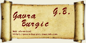 Gavra Burgić vizit kartica